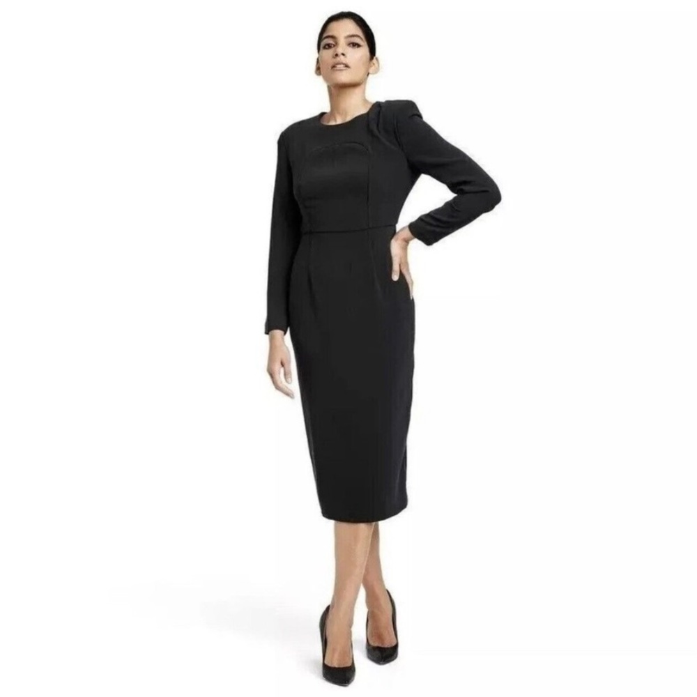 SERGIO HUDSON X TARGET BLACK SHEATH MIDI DRESS